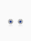 Silver Royal Blue Bloom Studs