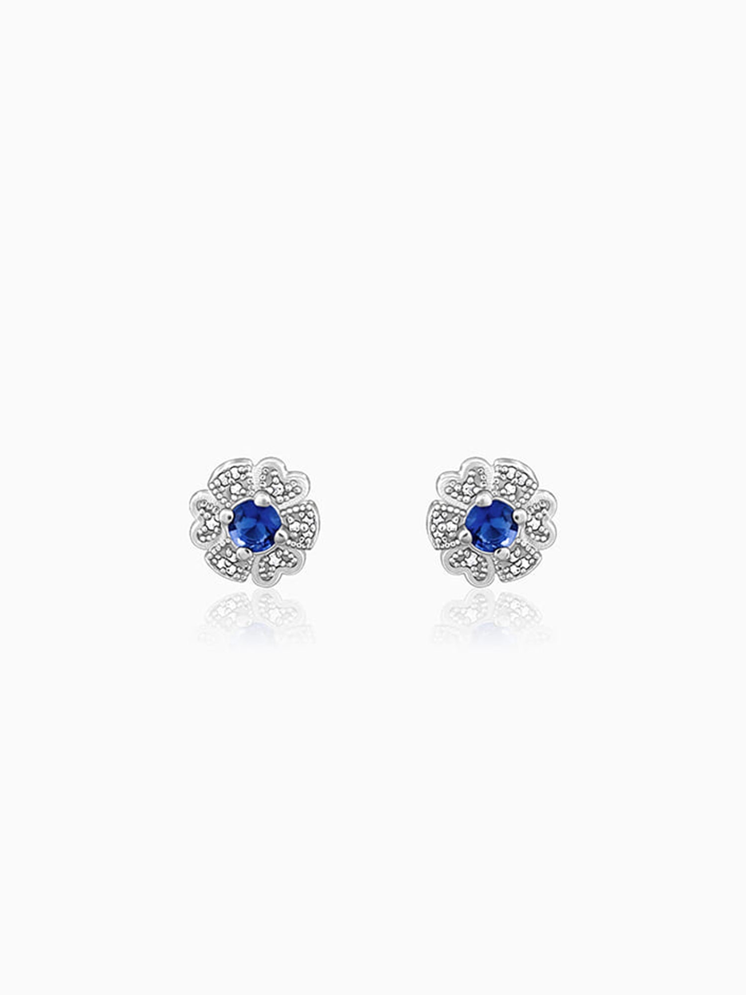 Silver Royal Blue Bloom Studs