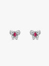 Silver Pop Pink Studded Butterfly Pendant With Link Chain
