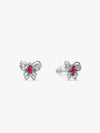 Silver Pop Pink Studded Butterfly Studs