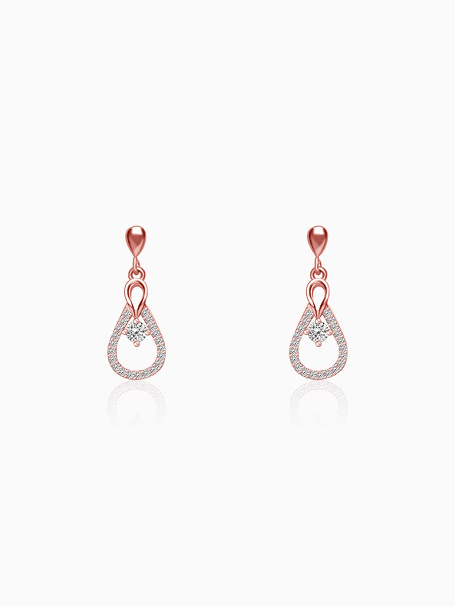 Rose Gold Zircon Drop Earrings