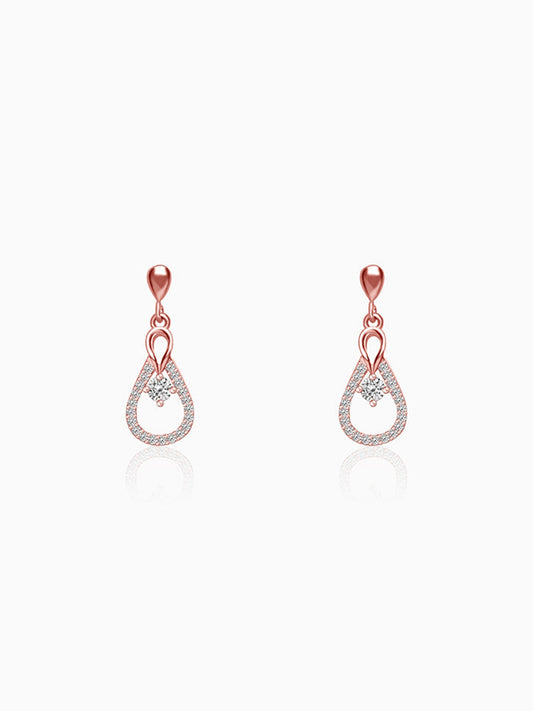 Rose Gold Zircon Drop Earrings