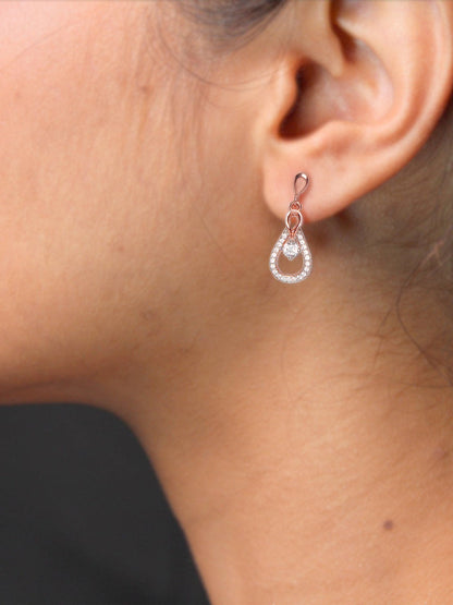 Rose Gold Zircon Drop Earrings