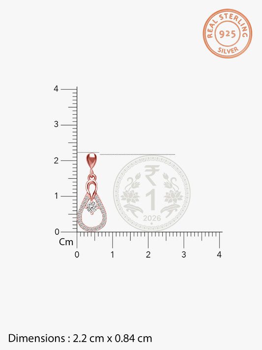 Rose Gold Zircon Drop Earrings