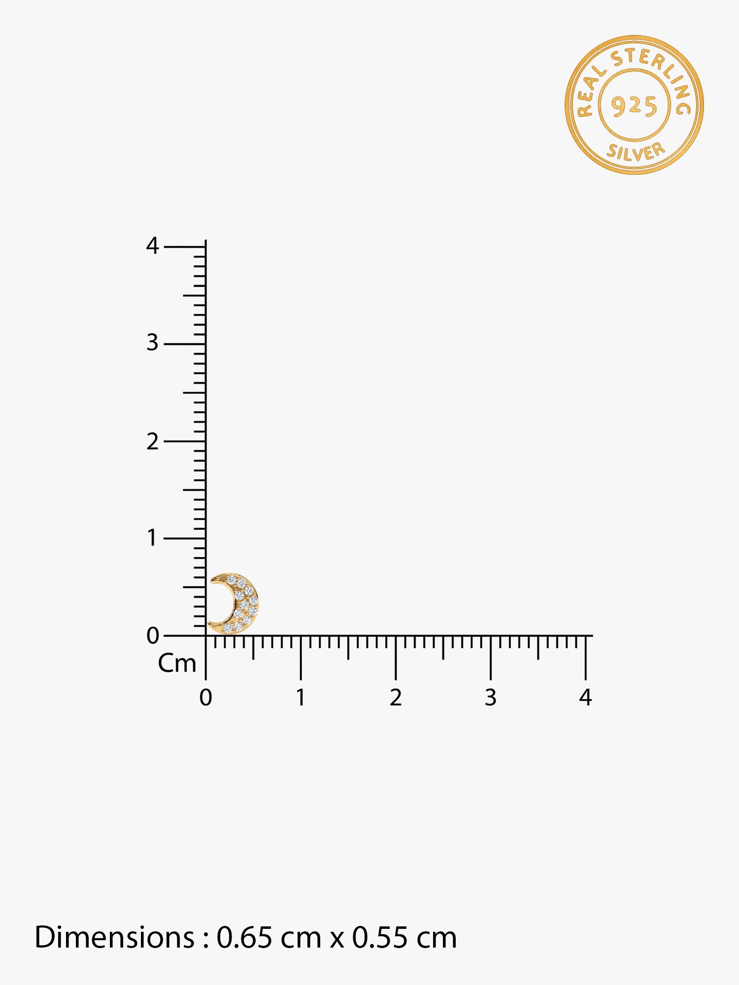 Golden Crescent Zircon Tiny Earrings