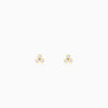 Golden Three-Stoned Stud  Earrings