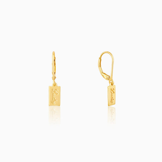 Golden Engraved Memento Earrings