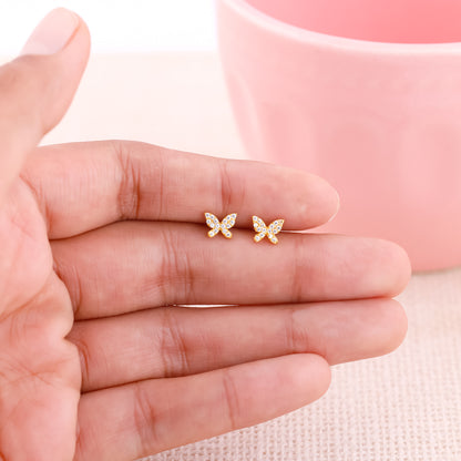 Buy Golden Butterfly Studded Affair Earrings at Best Price – GIVA