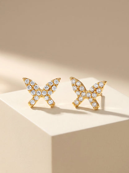 Golden Butterfly Tiny Studded Affair Earrings