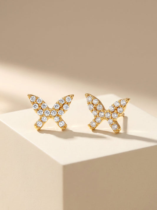 Golden Butterfly Tiny Studded Affair Earrings