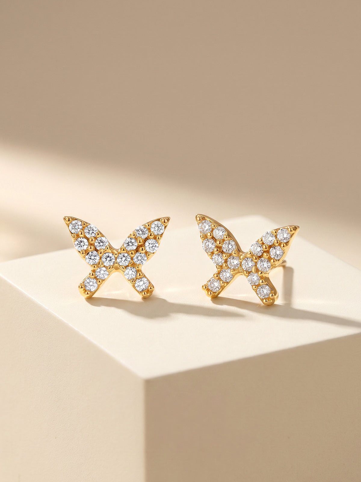 Golden Butterfly Tiny Studded Affair Earrings