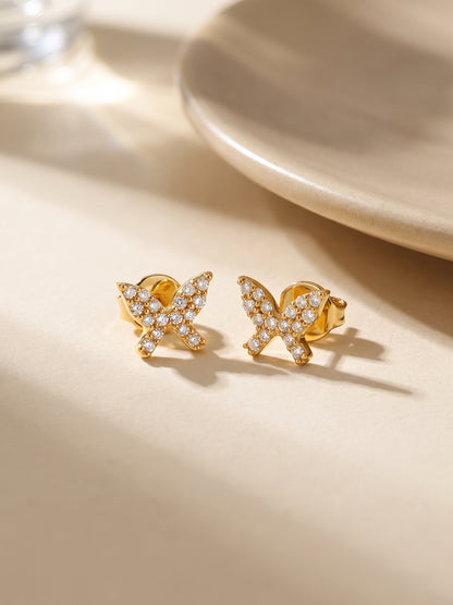 Golden Butterfly Tiny Studded Affair Earrings