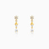 Golden Glinting Joy Zircon Earrings