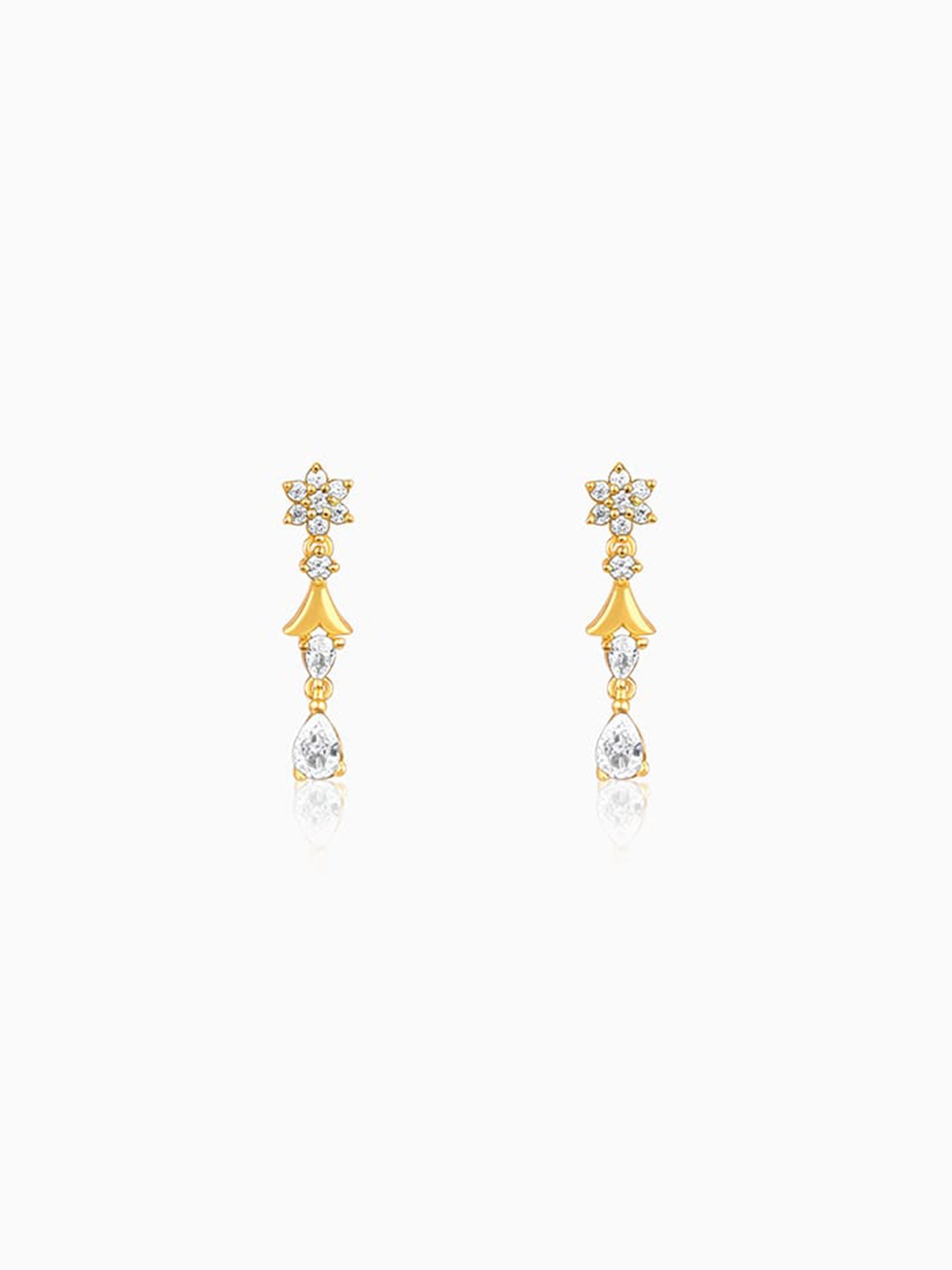 Golden Glinting Joy Zircon Earrings