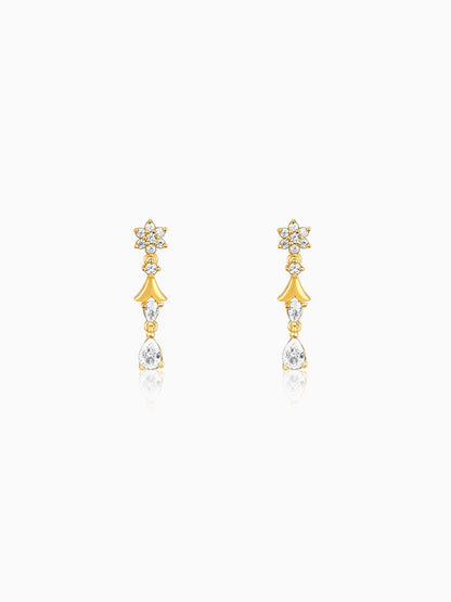 Golden Glinting Joy Zircon Earrings