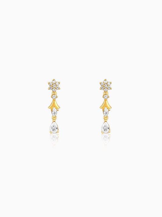 Golden Glinting Joy Zircon Earrings