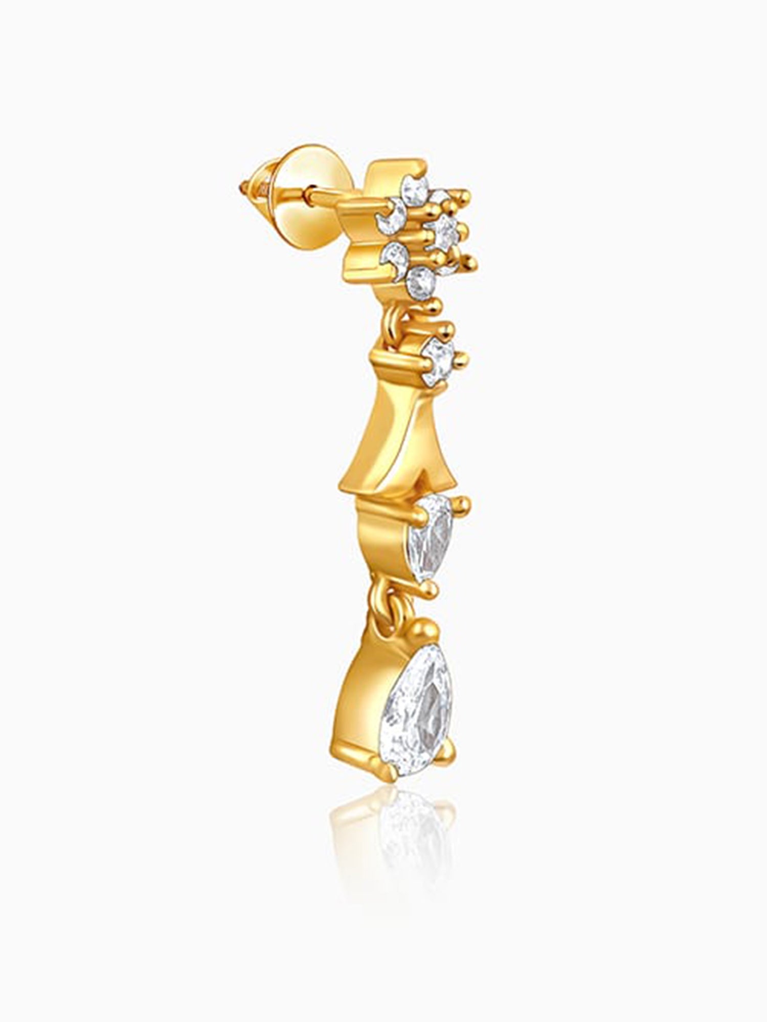 Golden Glinting Joy Zircon Earrings