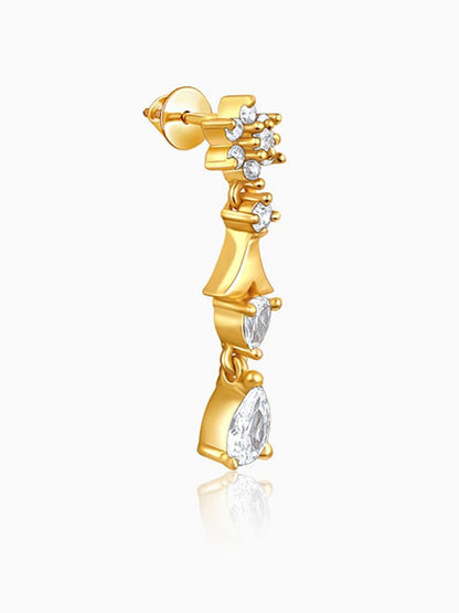 Golden Glinting Joy Zircon Earrings