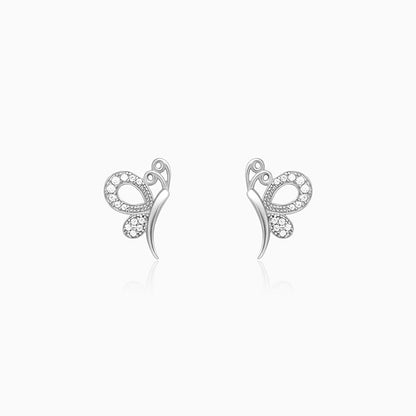 Silver Love Like A Butterfly Studs