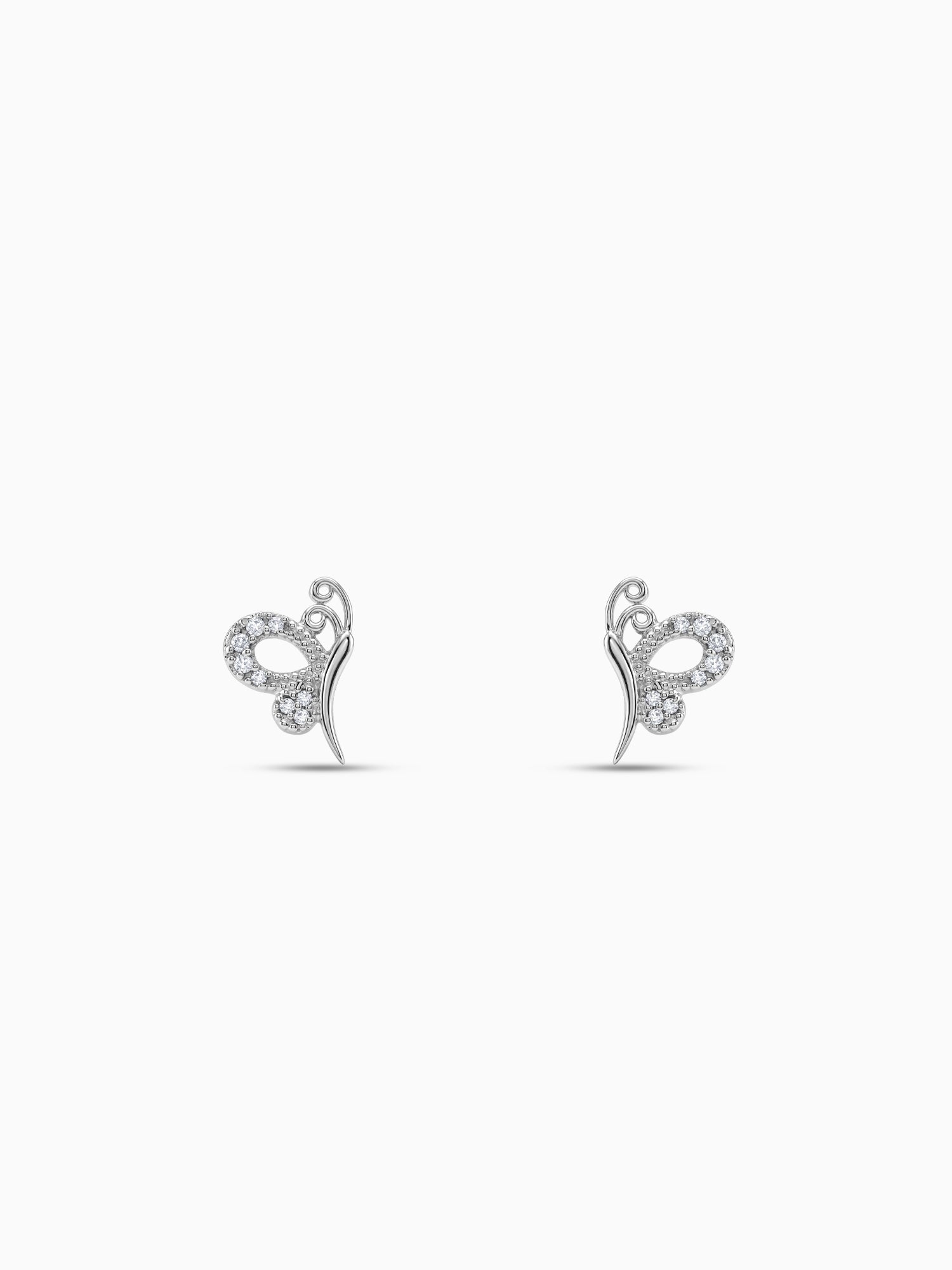 Silver Love Like A Butterfly Studs