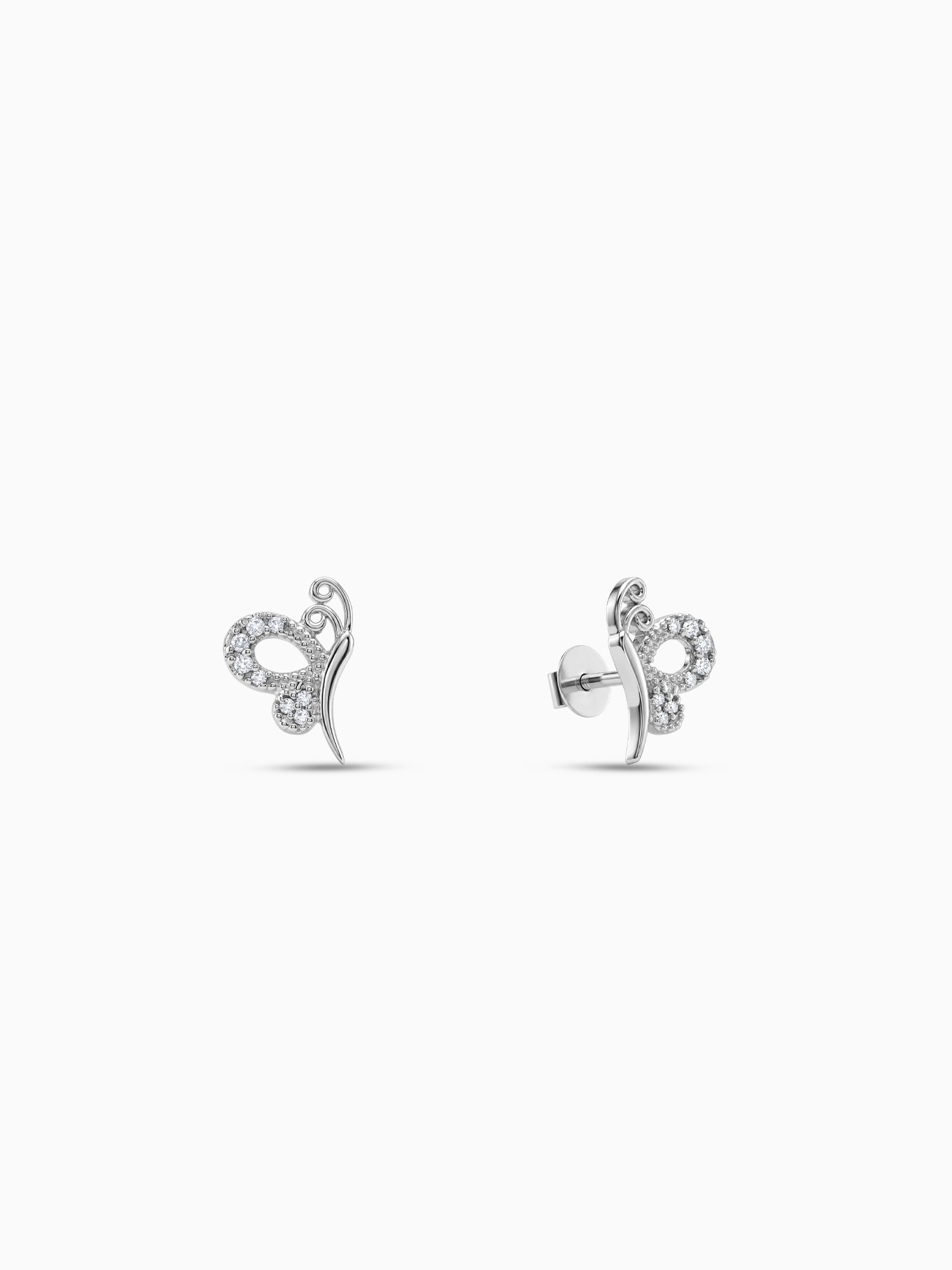 Silver Love Like A Butterfly Studs