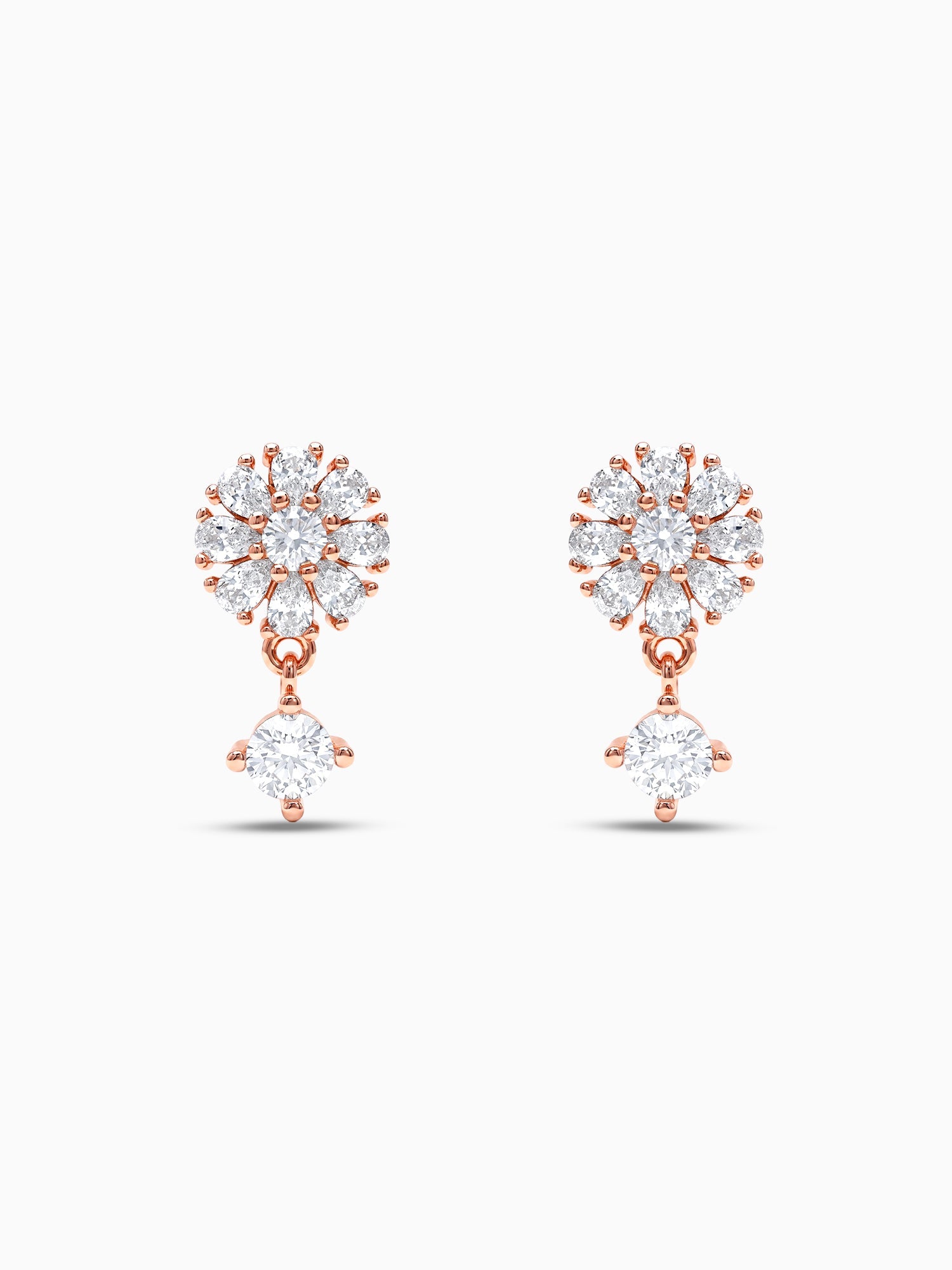 Rose Gold Floral Earrings