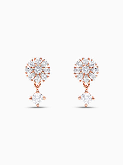 Rose Gold Floral Earrings