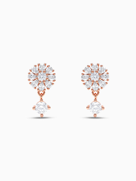 Rose Gold Floral Earrings