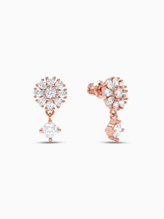 Rose Gold Floral Earrings