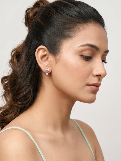 Rose Gold Floral Earrings