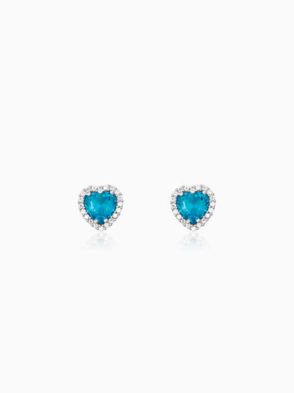 Silver Titanic Heart Of The Ocean Studs