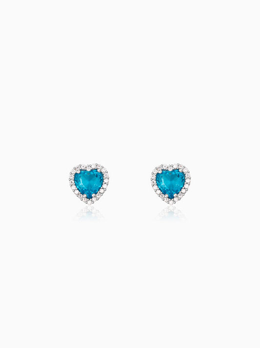 Silver Titanic Heart Of The Ocean Studs