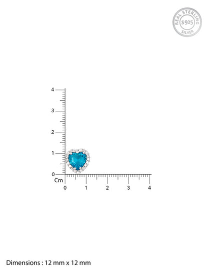 Silver Titanic Heart Of The Ocean Studs