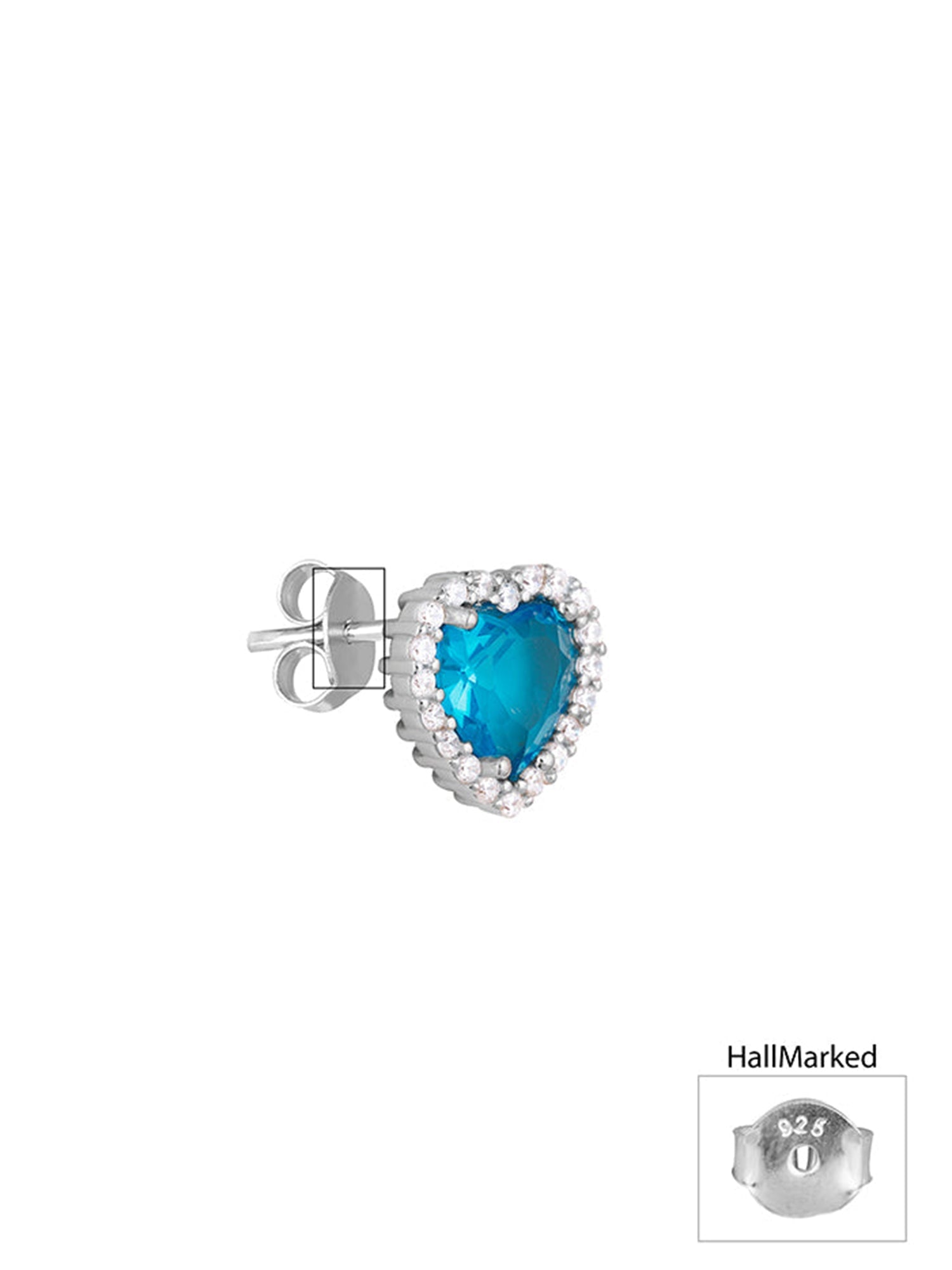 Silver Titanic Heart Of The Ocean Studs