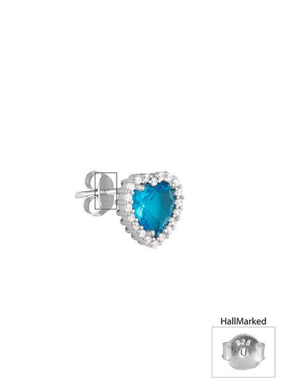 Silver Titanic Heart Of The Ocean Studs