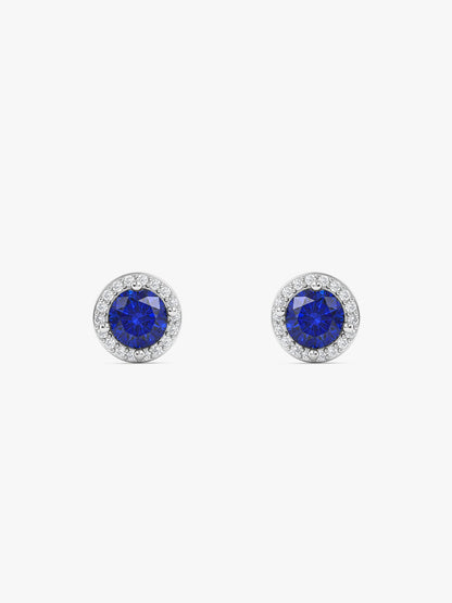 Silver Hypnotic Blue Studs