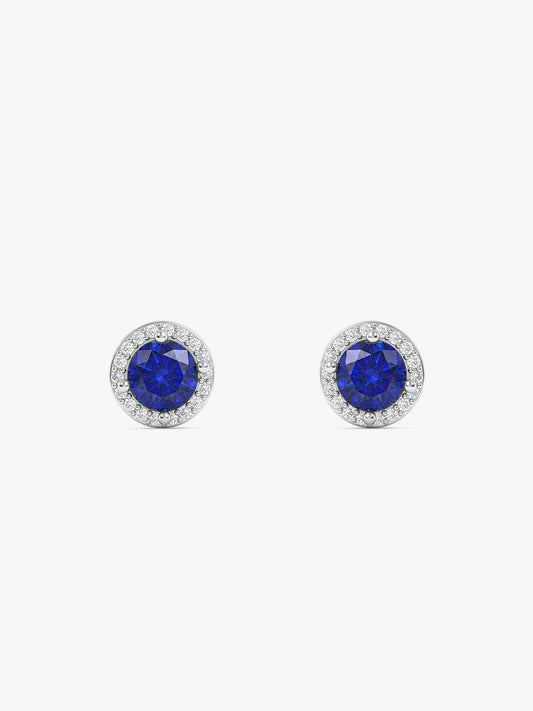 Silver Hypnotic Blue Studs