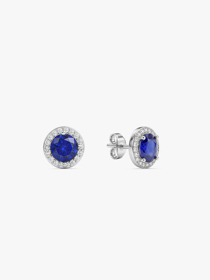 Silver Hypnotic Blue Studs