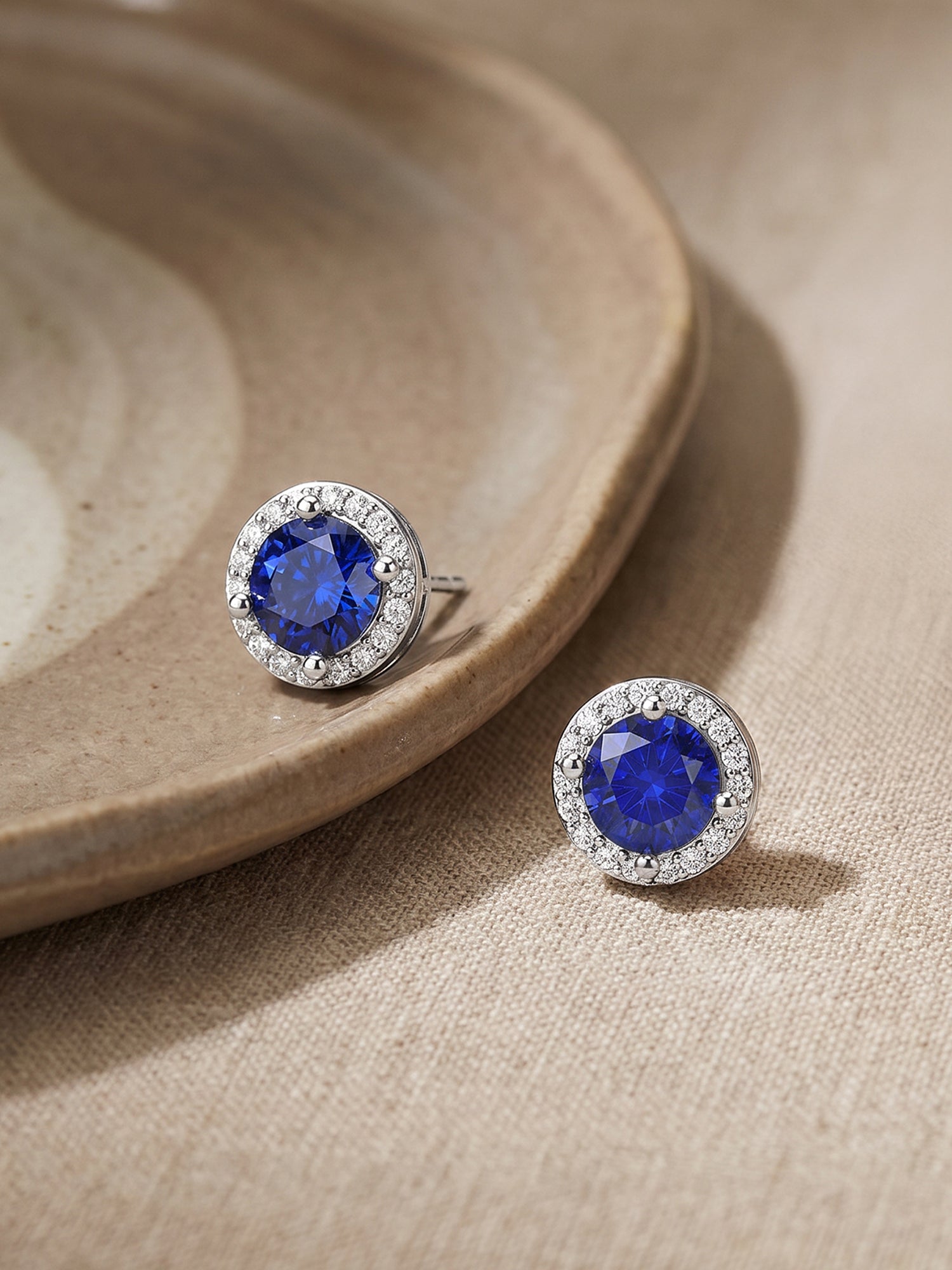 Silver Hypnotic Blue Studs