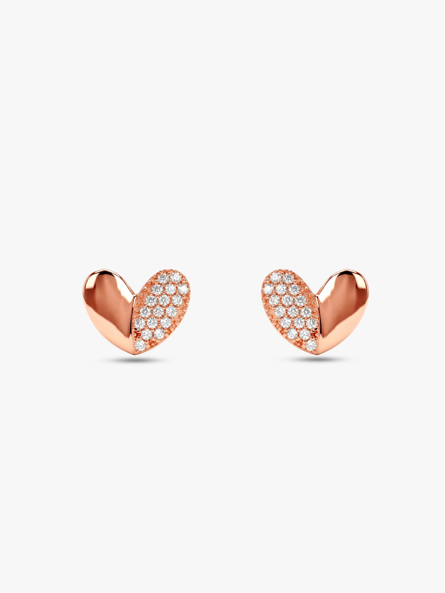 Rose Gold Made for Each Other Stud Earrings