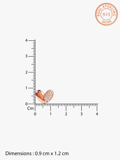 Rose Gold Made for Each Other Stud Earrings