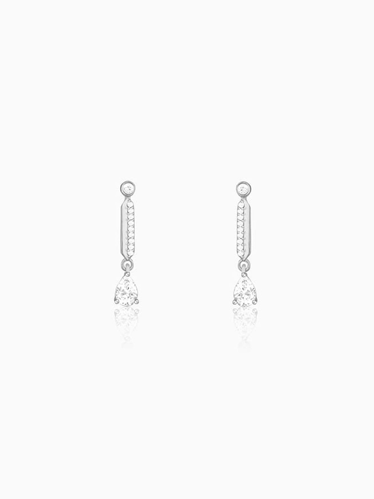 Zircon Silver Night Earrings