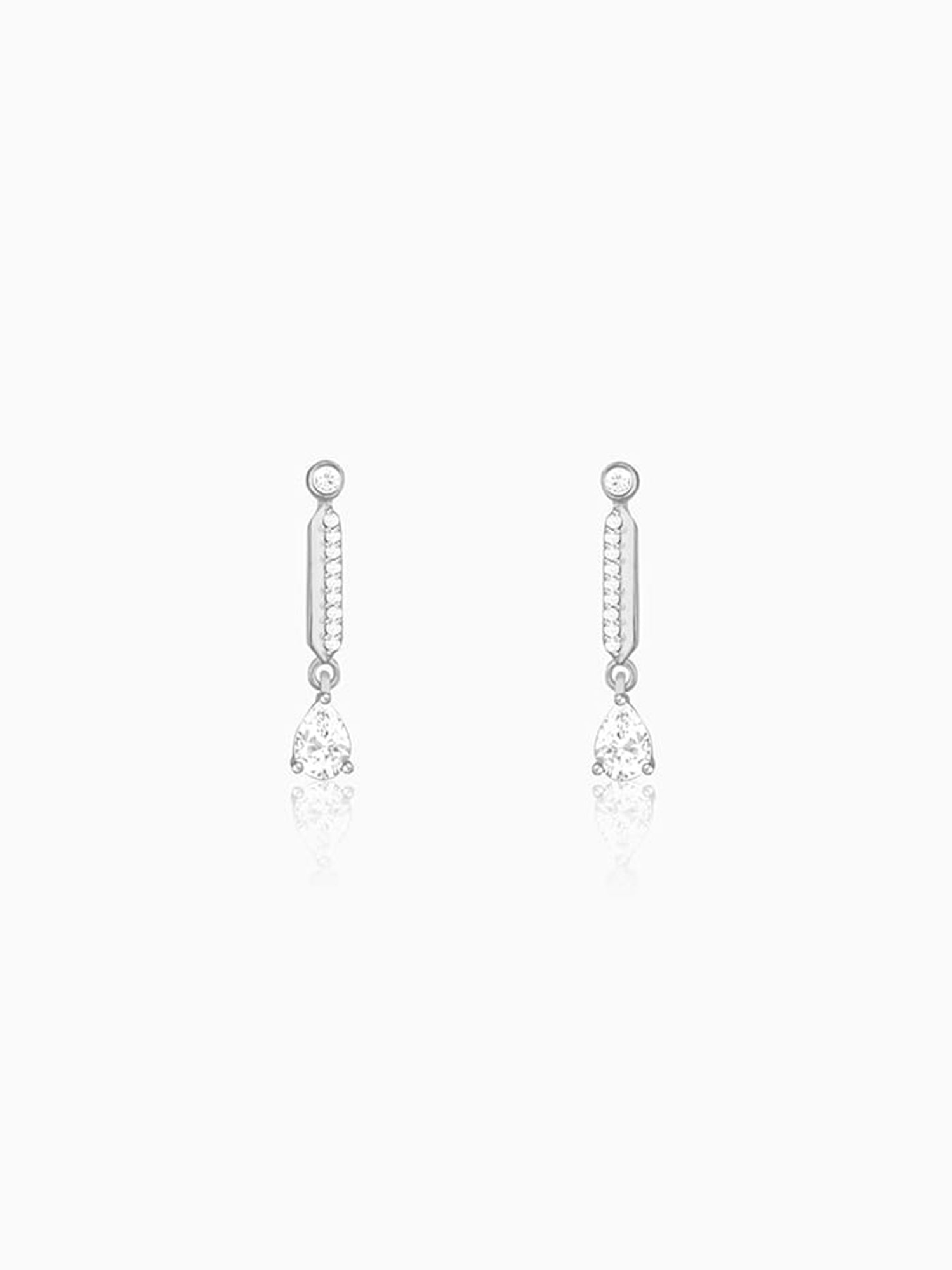 Zircon Silver Night Earrings