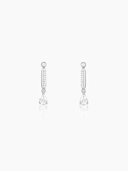 Zircon Silver Night Earrings