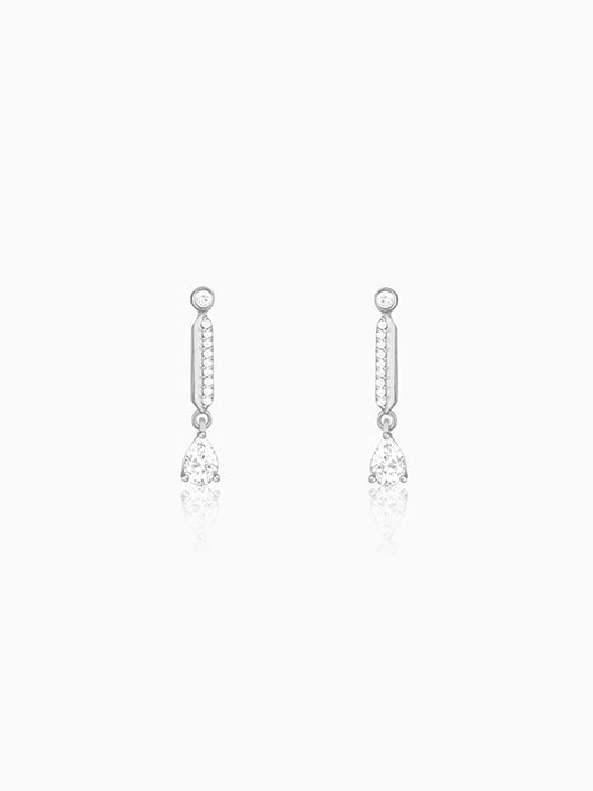 Zircon Silver Night Earrings