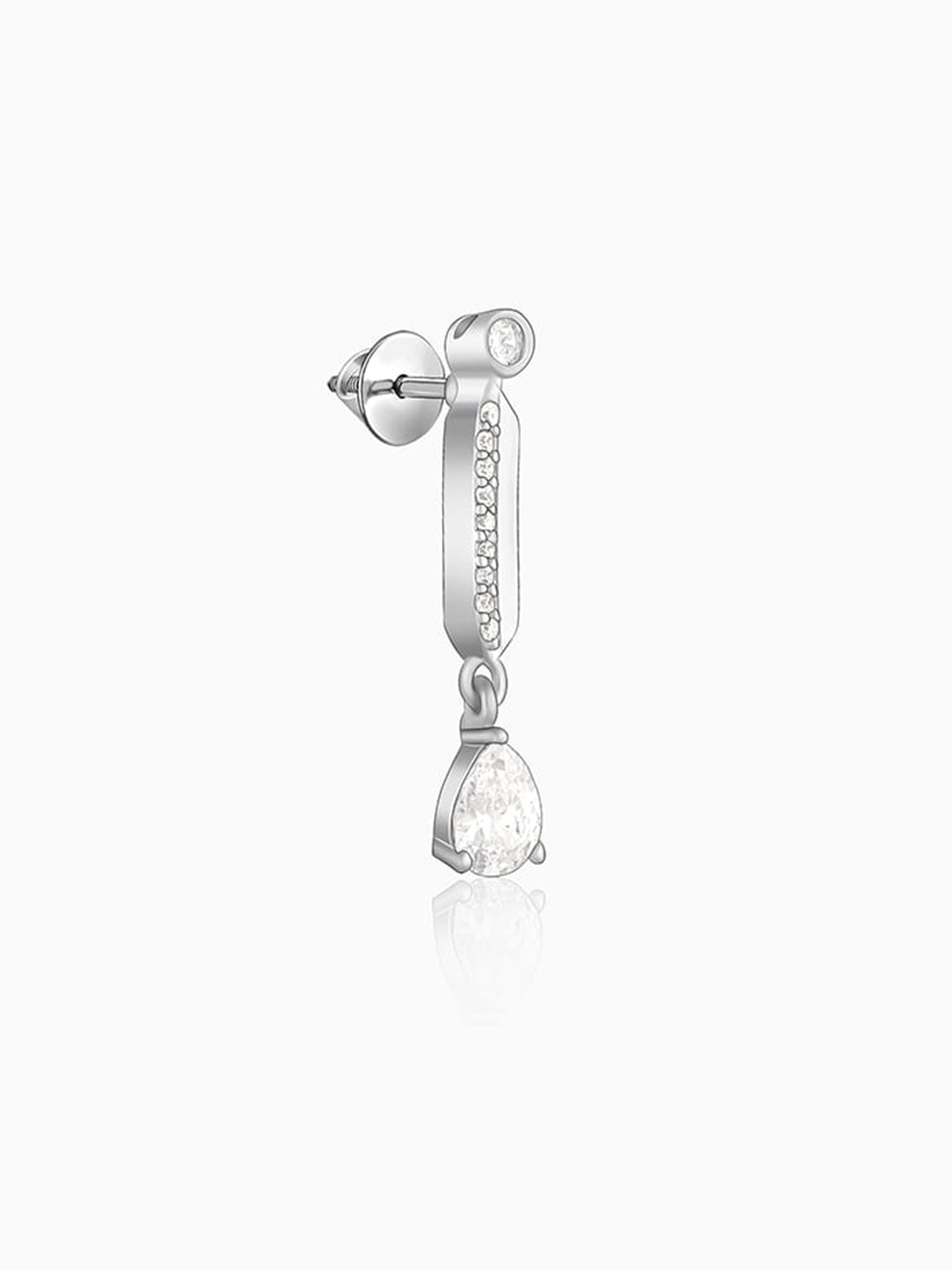 Zircon Silver Night Earrings