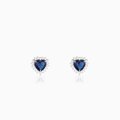 Silver Heart Of The Ocean Studs