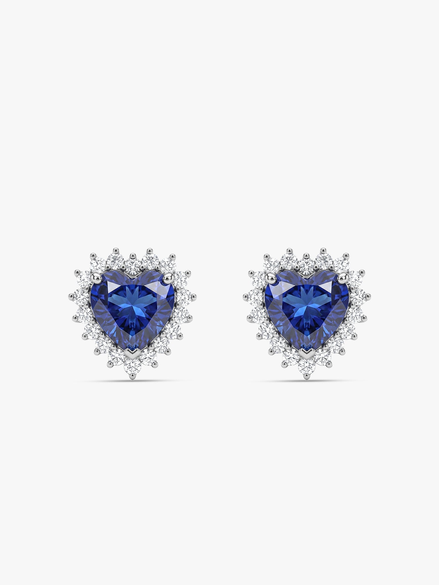 Silver Heart Of The Ocean Studs