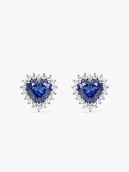 Silver Heart Of The Ocean Studs