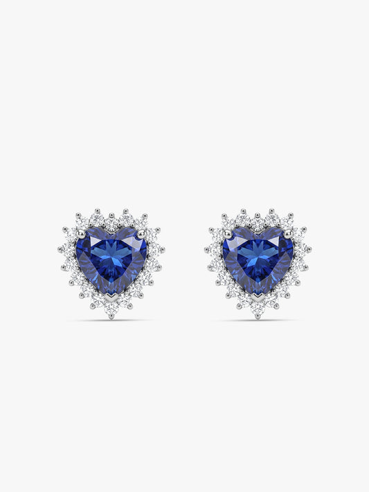 Silver Heart Of The Ocean Studs